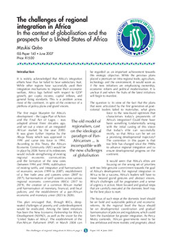The challenges of regional integration in Africa: In the context of ...